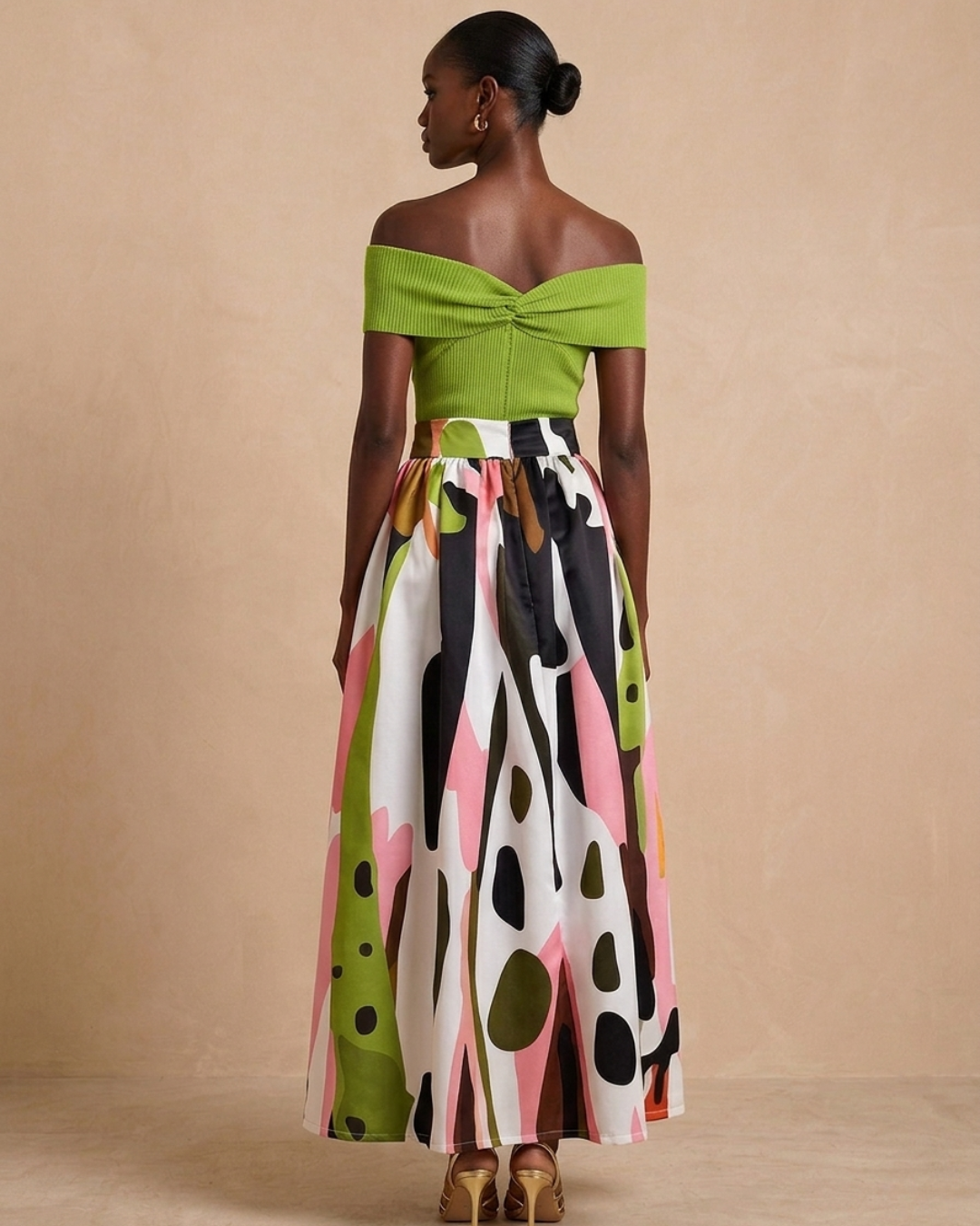 Tumelo Gathered Maxi Skirt - Multicoloured Print
