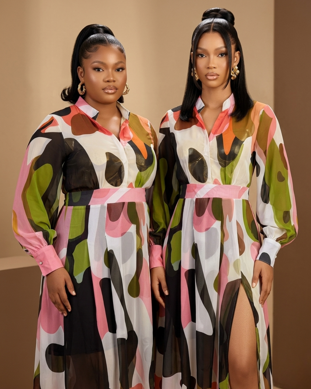 Zahara Chiffon Midi Dress - Multicoloured Print