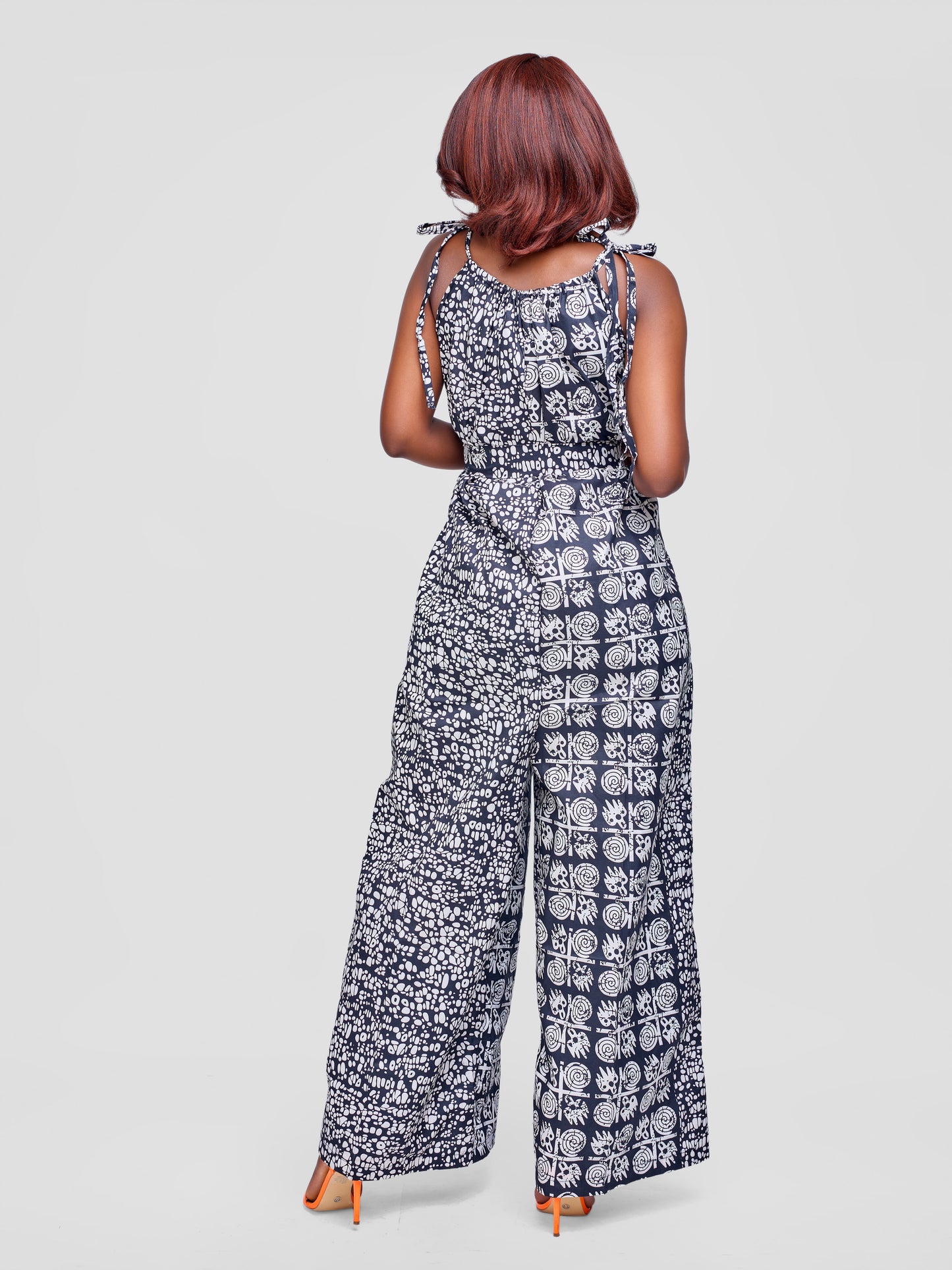 Zenani Ankara Jumpsuit - Black & White