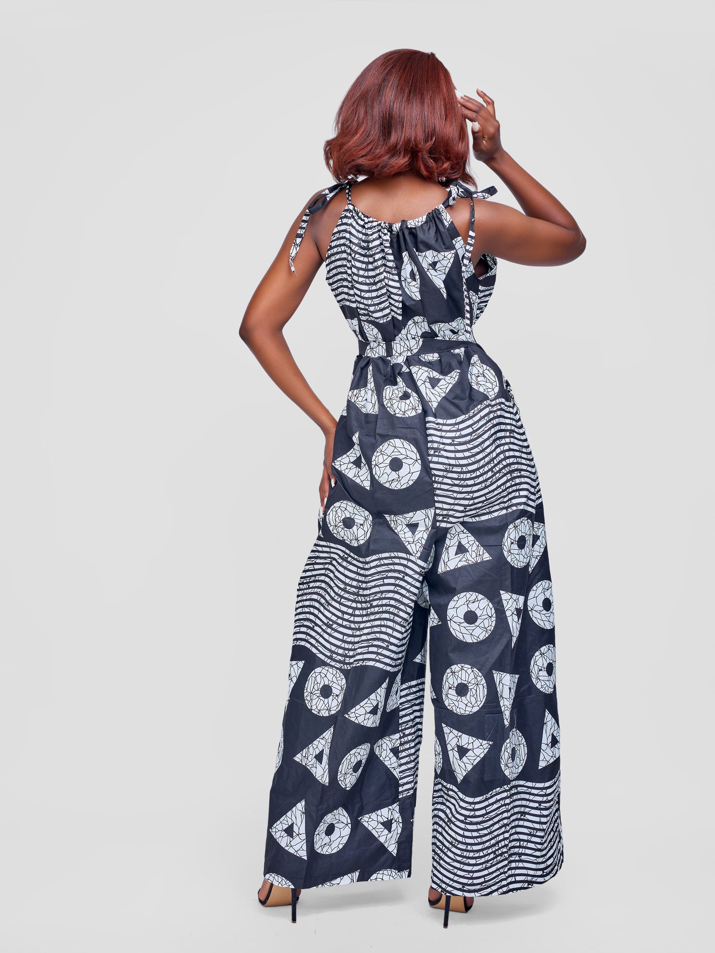 Zenani Ankara Jumpsuit - Black & White