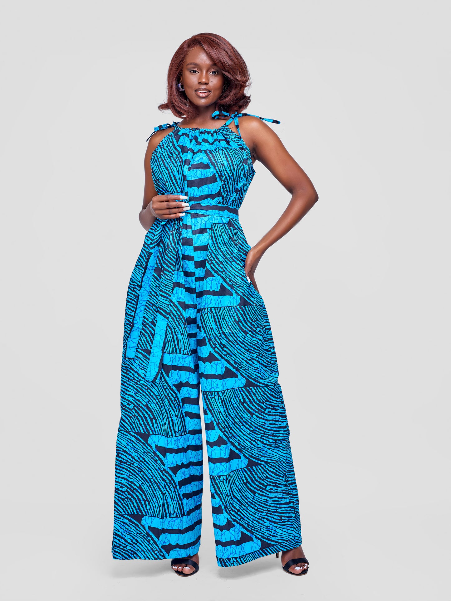 Zenani Ankara Jumpsuit - Blue & Black