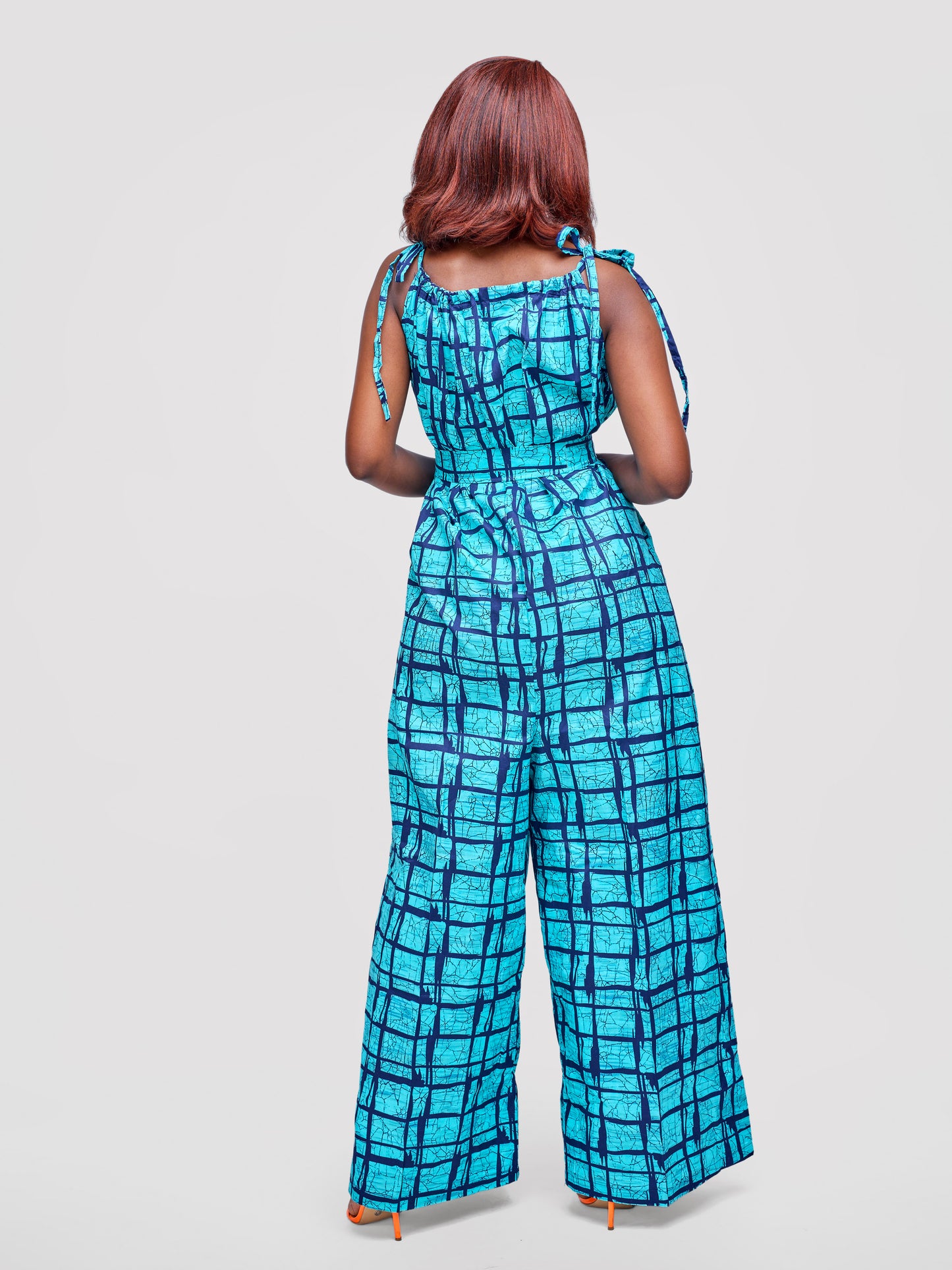 Zenani Ankara Jumpsuit - Light Blue & Black