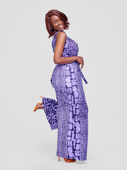 Zenani Ankara Jumpsuit - Purple