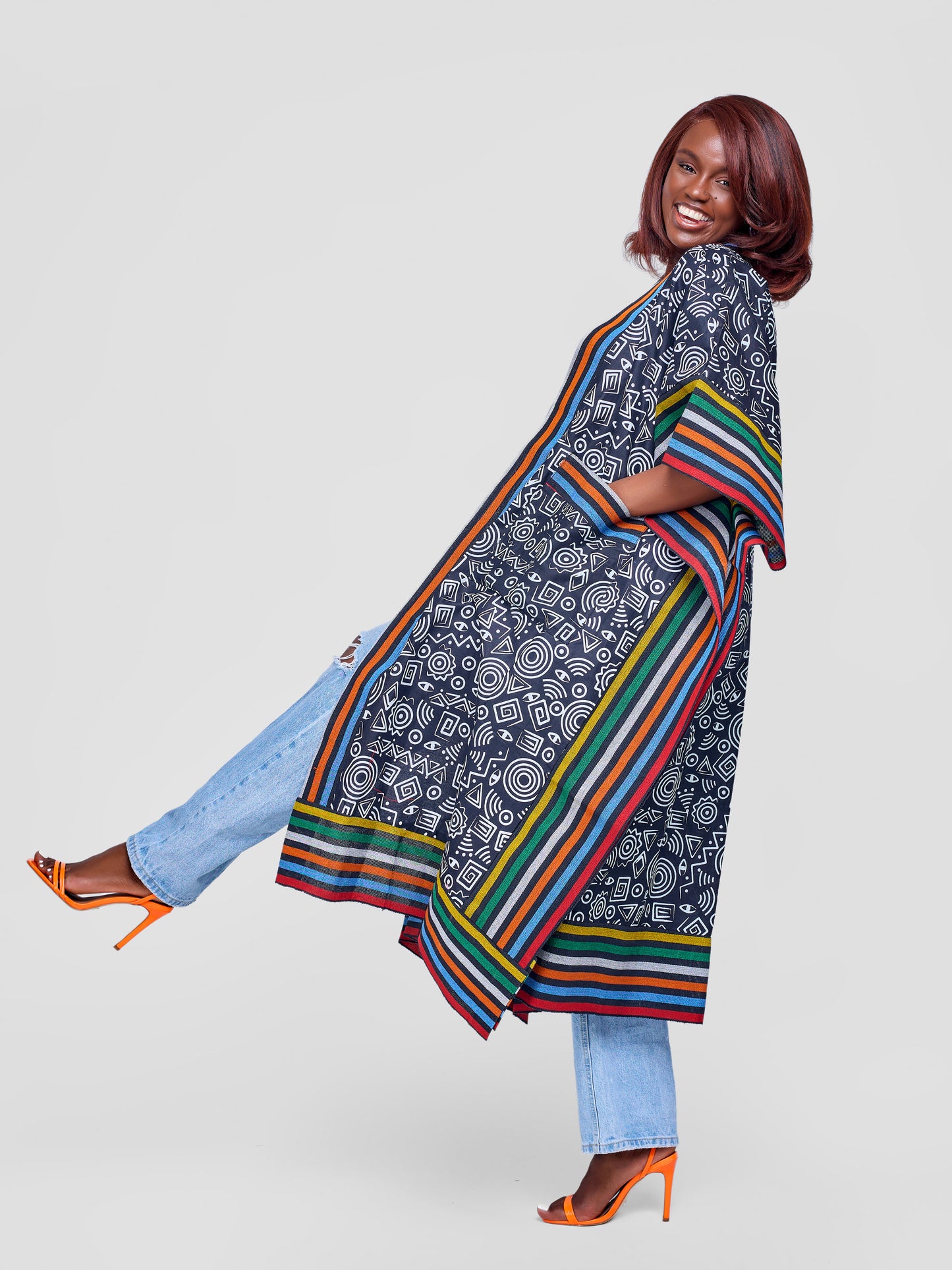 Zinthle Kimono - Black & White