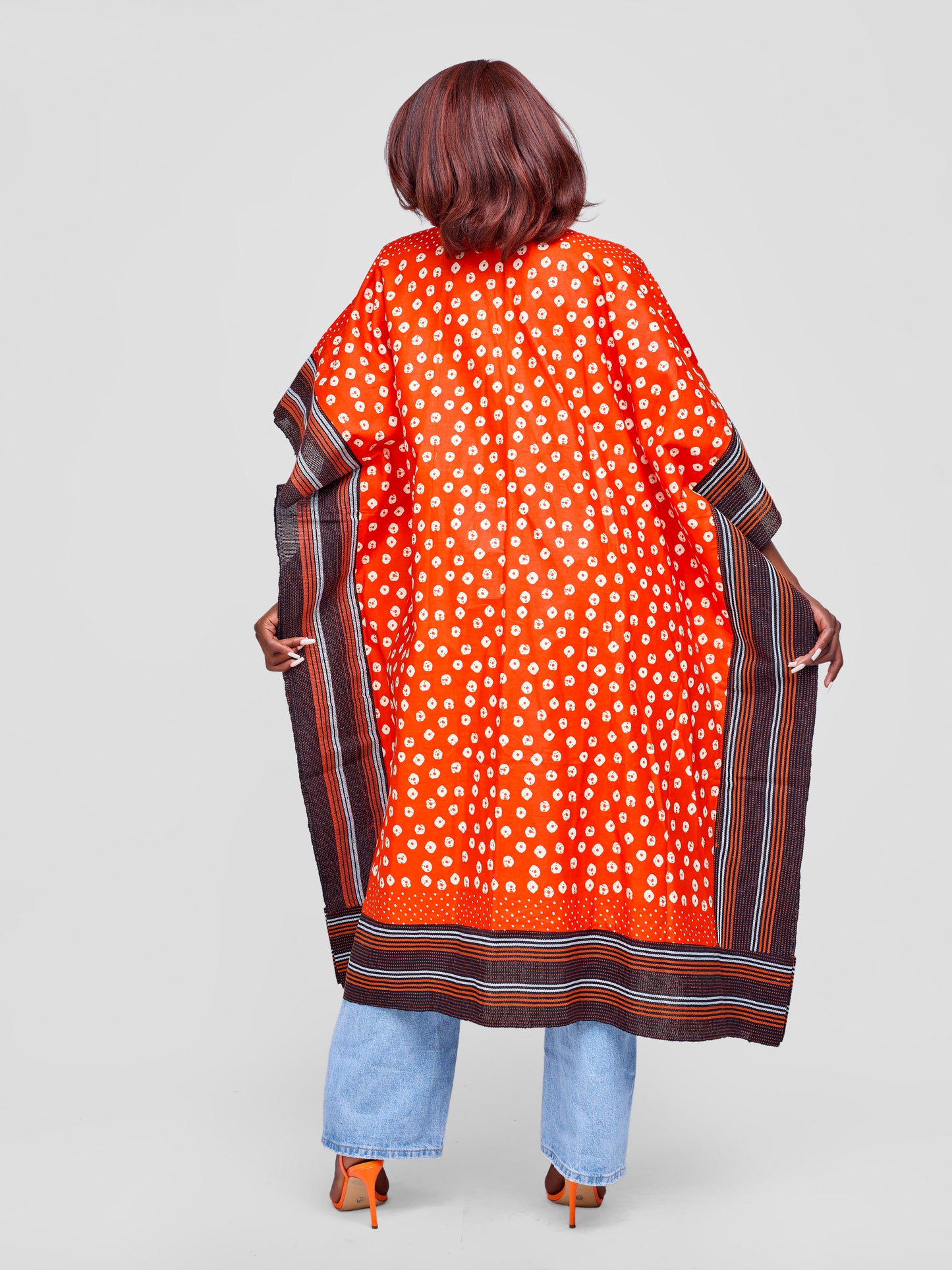 Zinthle Kimono - Rust & White