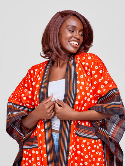 Zinthle Kimono - Rust & White