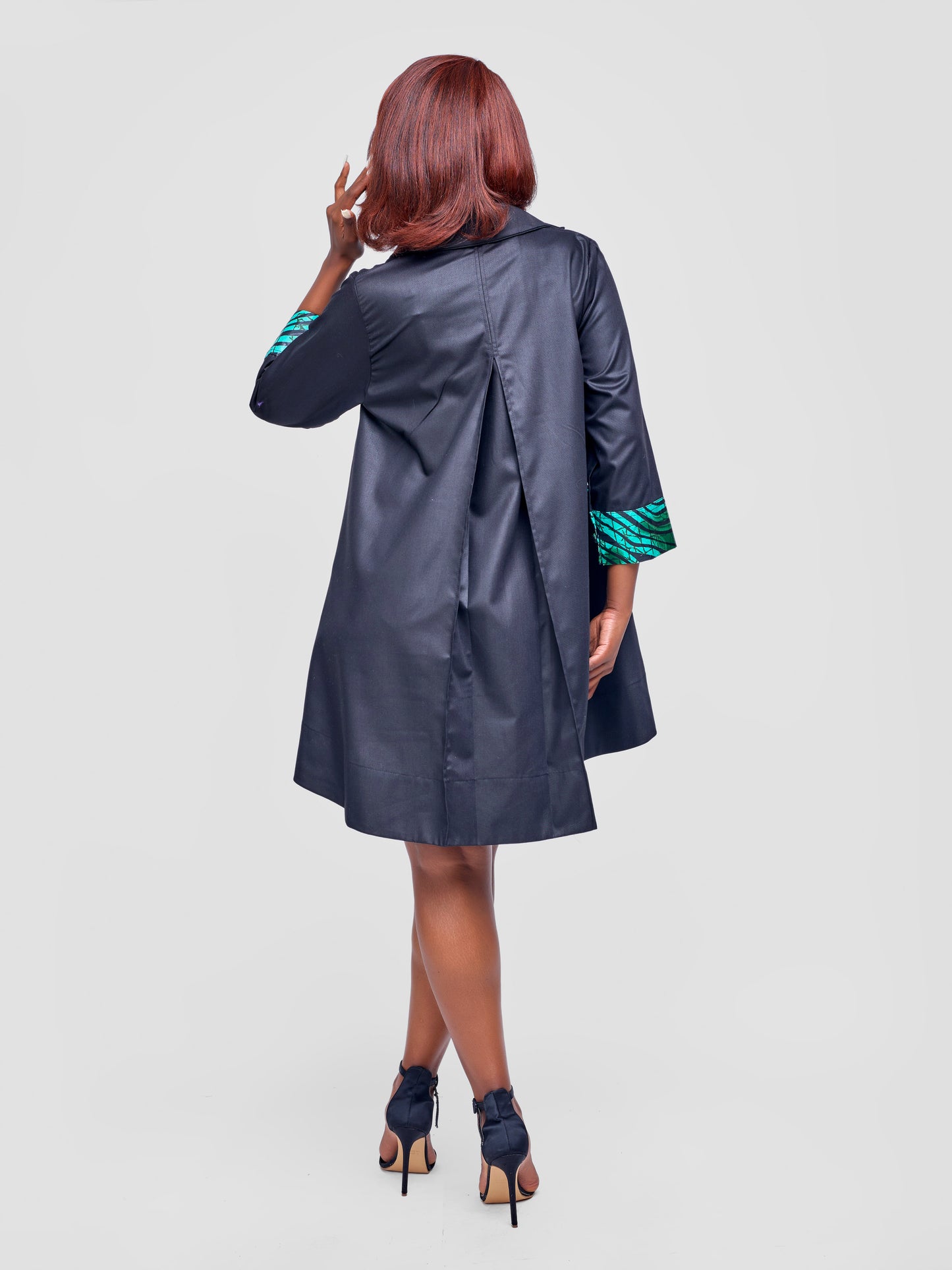 Zuri Shift Dress - Black & Teal